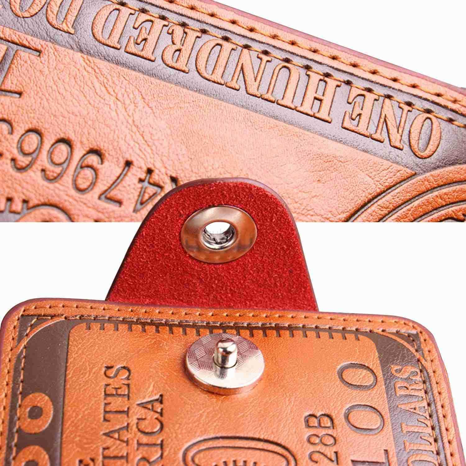 Men Us Dollar Bill Wallet Billfold Leather CARD Photo HolderZ250911