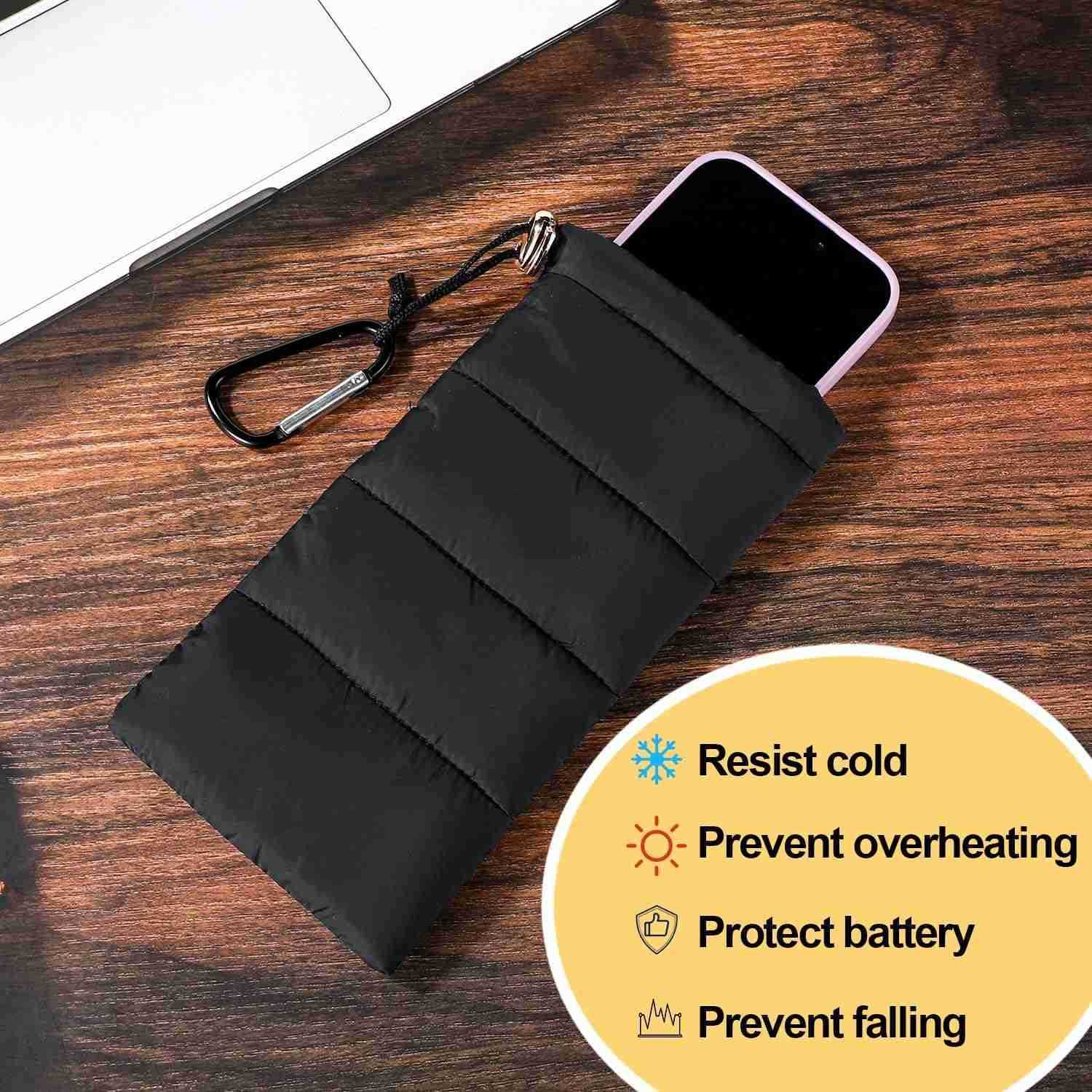 Phone Case Cellphone Pouches Warm Phone Cover Bag SmartPhone Pouch Extends Battery Life to Prevent Freezing Overheating for Cold Outdoor Sports Gray Z