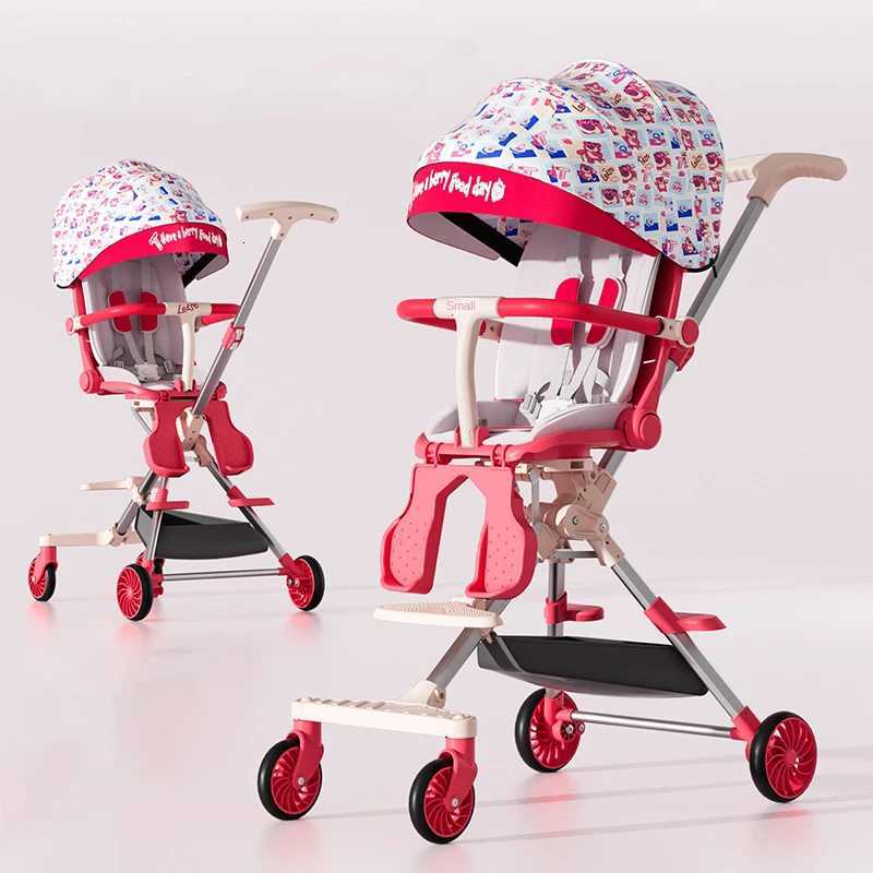Portable Baby Stroller Foldable Dualdirectional Push Sit or Lie Down High View Baby and Childrens Walking Companion Cup Holder W250910