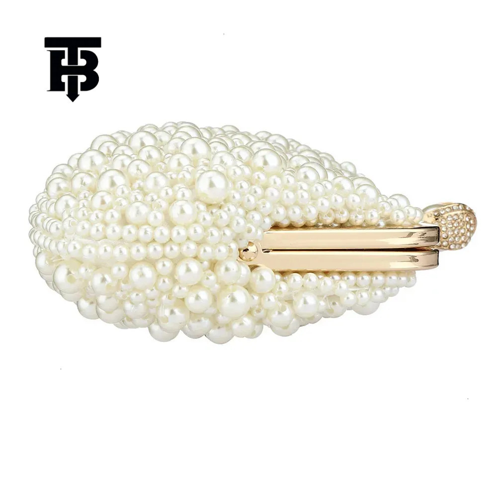 TB BHULAMTE Evening Bag Simple And Versatile, White Pearl Beaded Luxury Bag Luxury Handbag Tote Bag Wedding Shoulder Bag Ladies' Banquet Bag Luxu