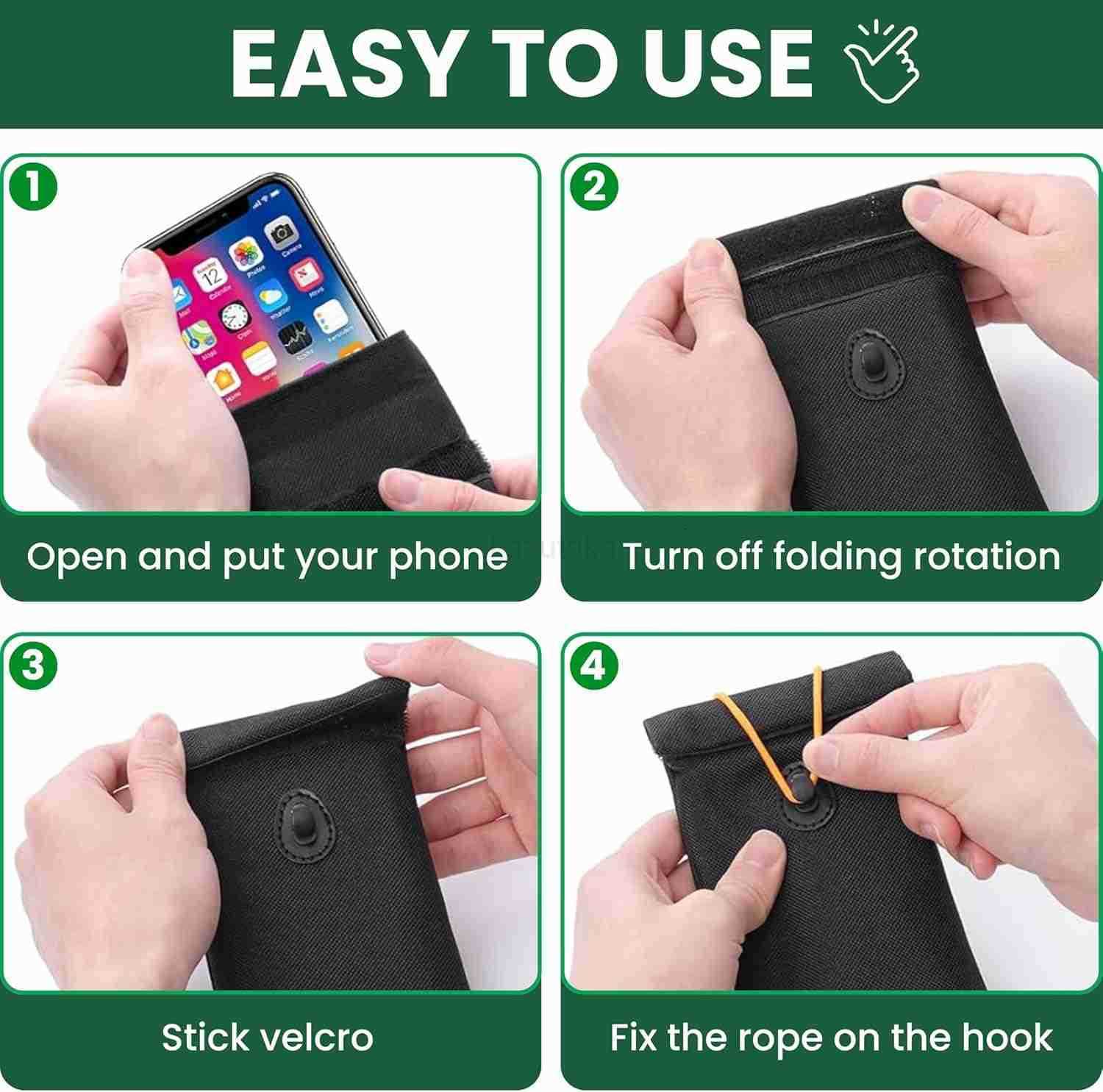 Faraday Bags for Phones Blocker Case for Cell Phone Size 8in x 4in Fits All Smartphones Anti Shield Sleeve Pouch Cover Faraday Fabric SmartDot 5G RF C