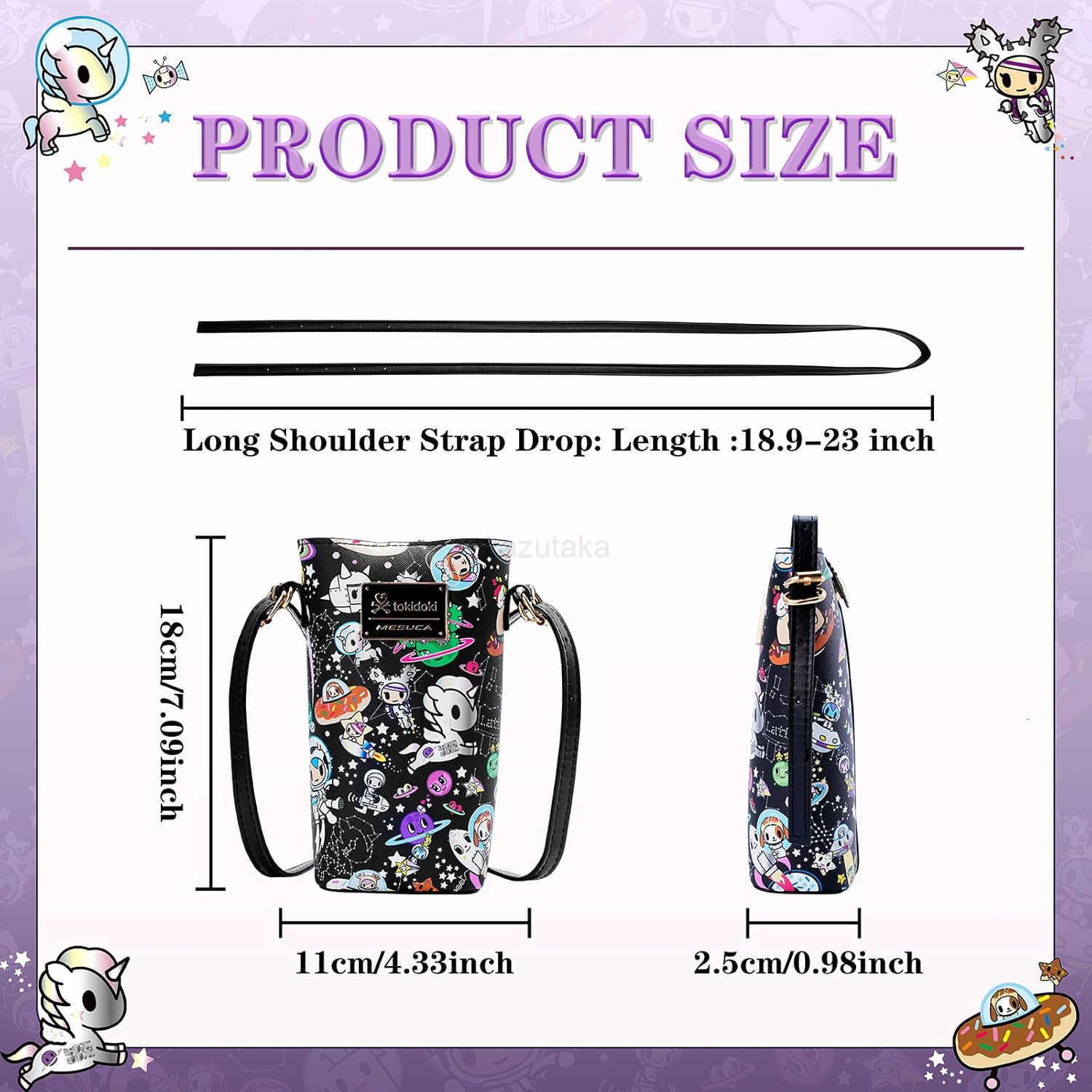 Small PVC Crossbody Purse Button Cell Phone Bag Mini Shoulder Purse Wallet Smart Phone Pocket with CARD Black Z250910