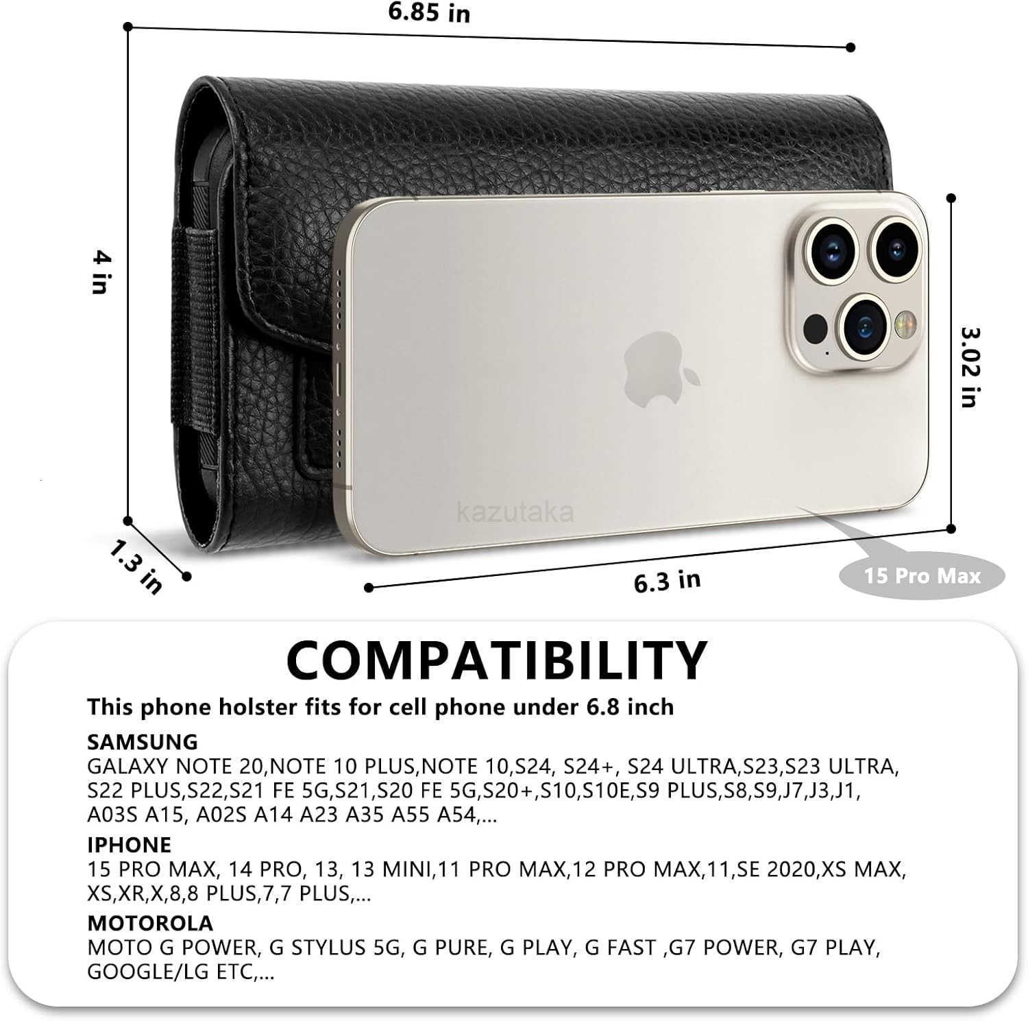 Leather Cell Phone Holster Belt Loop Phone Belt Holder for Men Carrying Phone Pouches Wallet Black for Phone Z250910