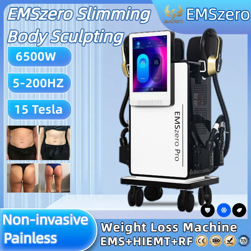 EMSzero NEO Pro HIEMT RF Electro Magnetic Stimulation Body Sculpting And Muscle Building Machine 4/5 Handles 6500W 200HZ 15Tesla Fat Loss Slimming Bea