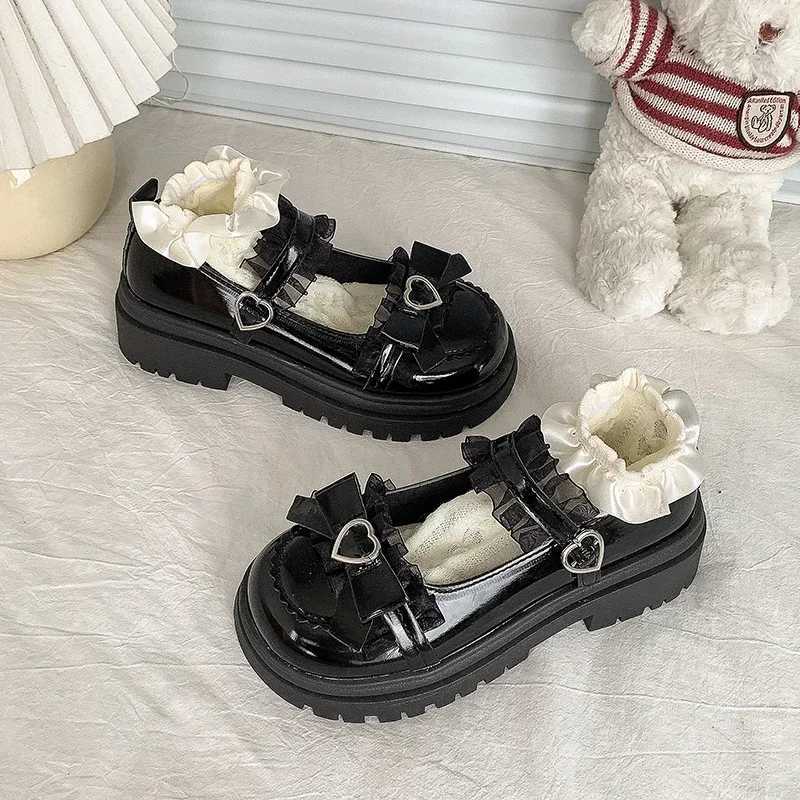Shoes for Women 2025 New Summer High Quality PU Mary Jane Shoes Round Toe Medium Heel Bow Knot OneWord Buckle Womens Shoes W250910