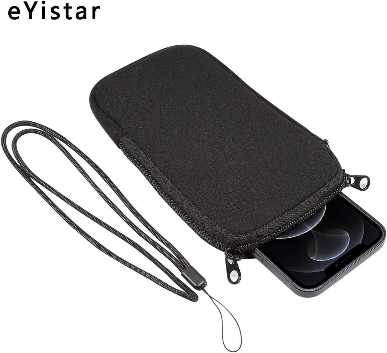 Shock Absorbing Proof Pouch Large Cell Phone Sleeve Case Cover w ZipperNeck Strap for Phone Z250910