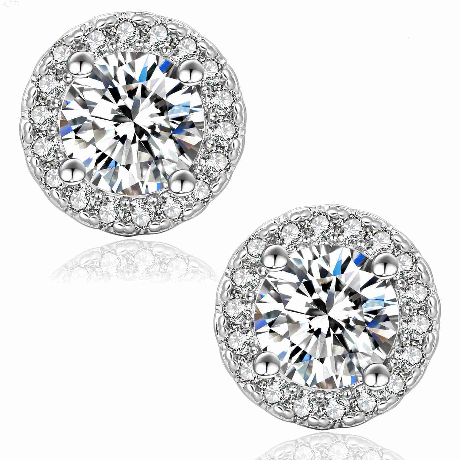 Wholesale VVS Moissanite Diamond Earring Factory Price Round Cut Screw Back Moissanite Hoop Stud Earrings Men Women