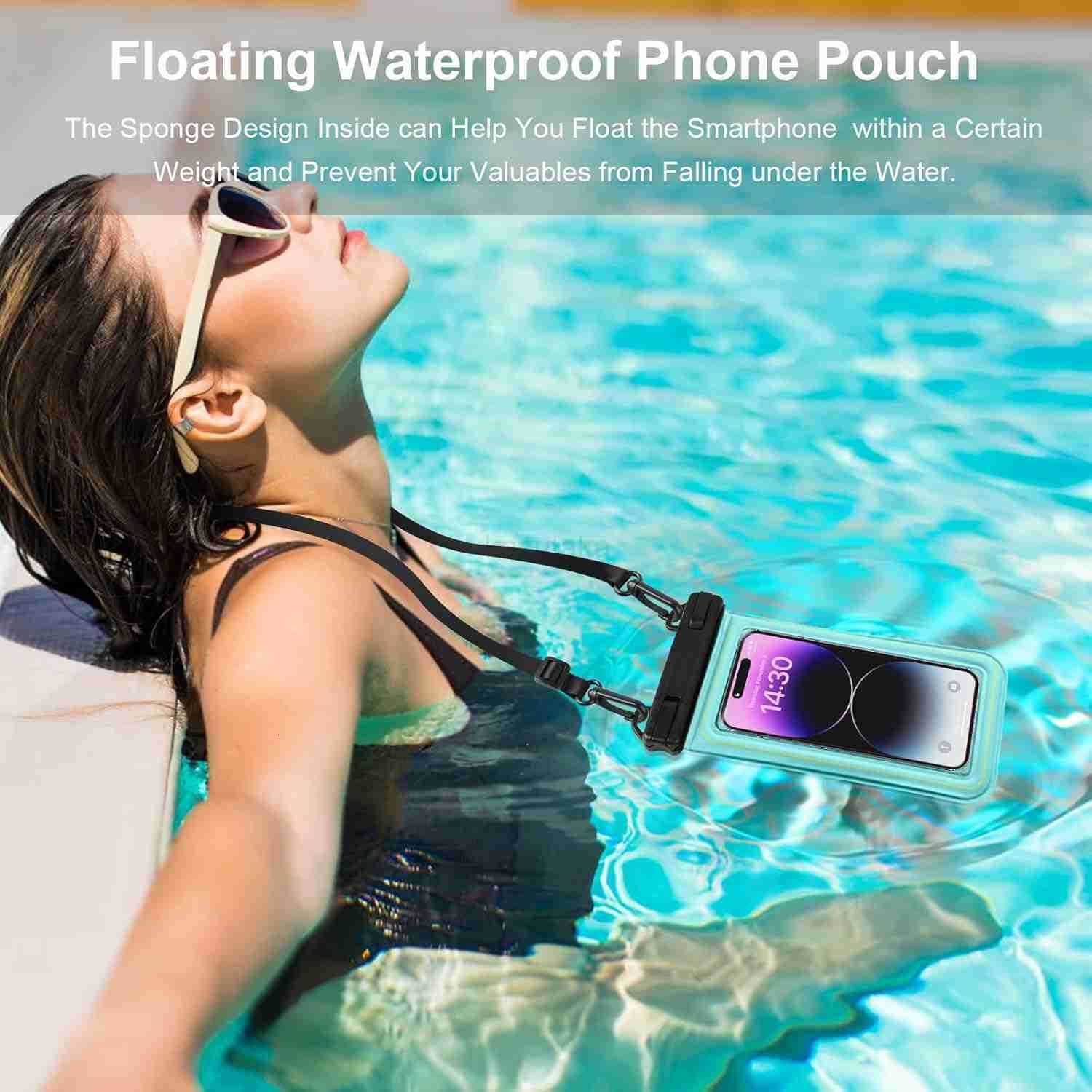 Waterproof Phone Pouch Water Proof Cell Phone Dry Bag with Adjustable Lanyard IP68 Waterproof Phone Case for iPhone 16 Pro 15 14 13 Pro Max Goog Z2509