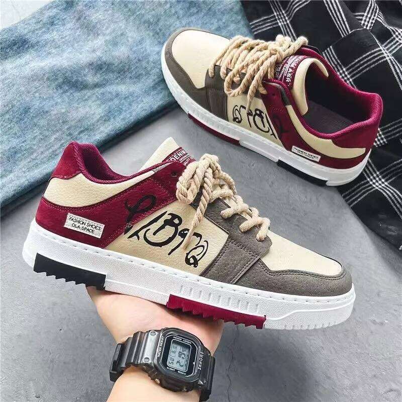 Men Casual Leather Sneaker High-quality Lace Up Designer Comfort Trend Board Shoe Men Breathable Tennis Run Shoes Zapatos Hombre