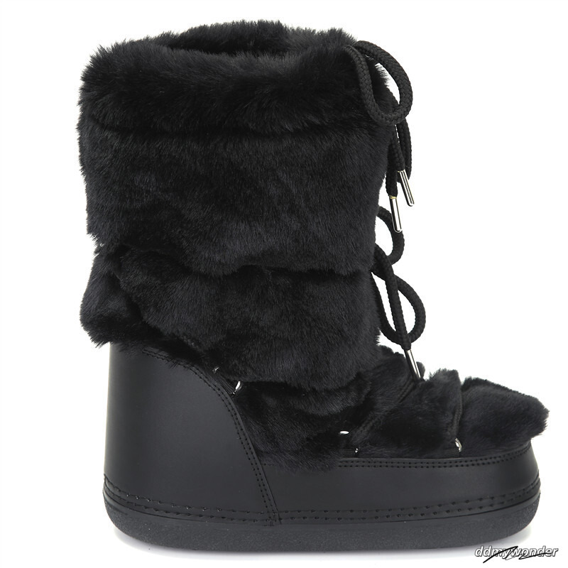 2024 Winter Snow Women Ski Fluffy Furry Fur Female Rivets Warm Waterproof Platform Black Cotton Boots ddmywonder ddmywonder ddmywonder ddmywonder