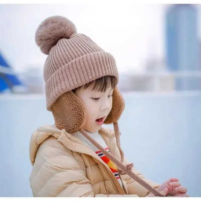 Children Winter Hats with Earflped Thick Plush Fluffy Winter C for Boy Girl Bomber Hats Ushanka Russian C FleecelinedXJ250910