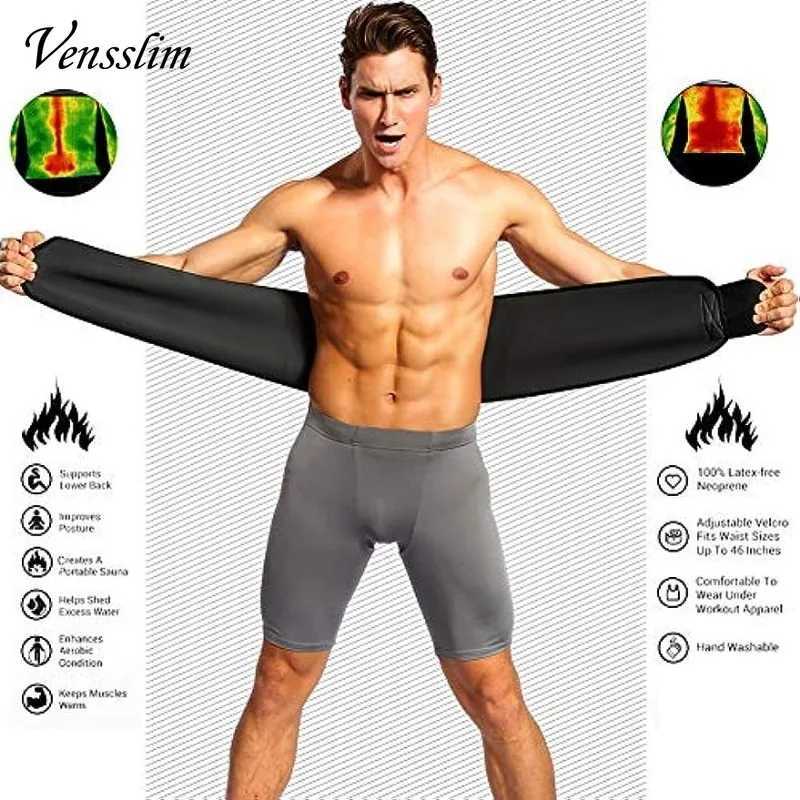 Vensslim Sports Waist Trimmer Sweat Body Shaper Belt Workout Slimming Belly Band for Men Gym Exercise Burn Fat Corset W250910