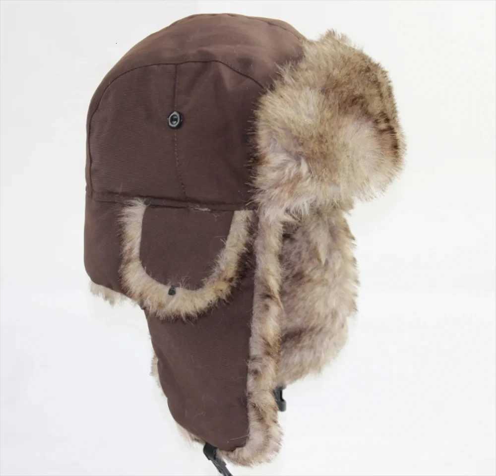 Unisex Warm Mens Women Trper C Trooper Earfl Winter Fls Ski Hat New Bomber Hats Russian Ski Hat Faux Fur HatsXJ250910