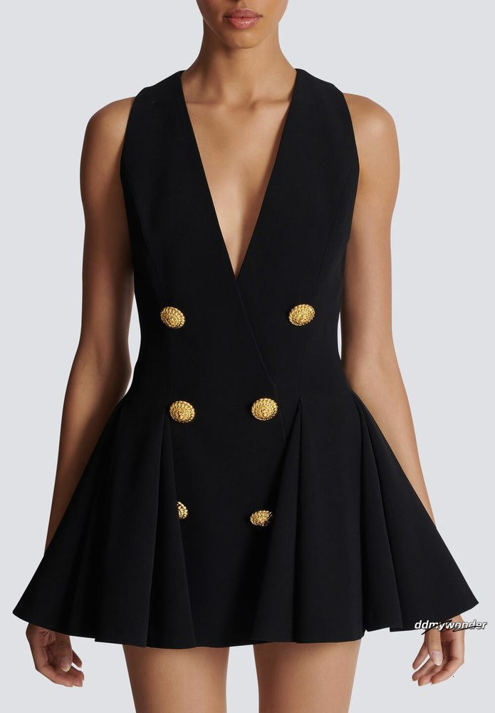 Ba1 Main Women's 2024 New Womens Designer Brand Street Style Dress Clothing For Women Sexy Birthday Dresses Metal Buttons ddmywonder ddmywonder d
