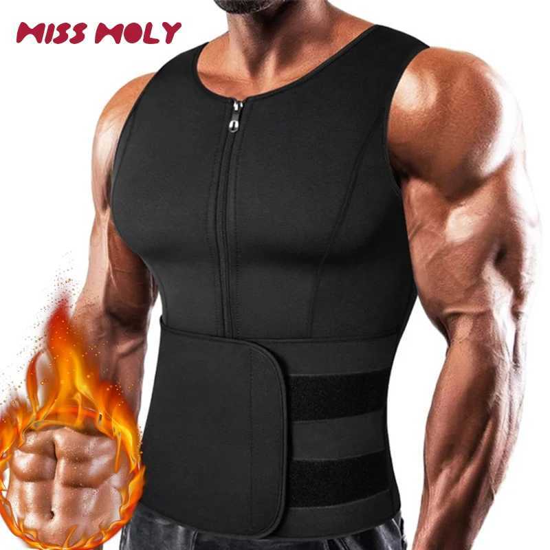 Mens Body Shaper Waist Sauna Vest Double Belt Sweat Shirt Corset Top Abdomen Slimming Shapewear Fat Burn Fitness Suits W250910