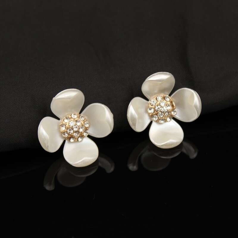 Lanjia- Korean Version Pearl Hair DIY Jewelry Tray Buckle Full Rhinestone Flower Heart Imitation Shell Handmade Round Fan Hairpin Accessories 07Af8
