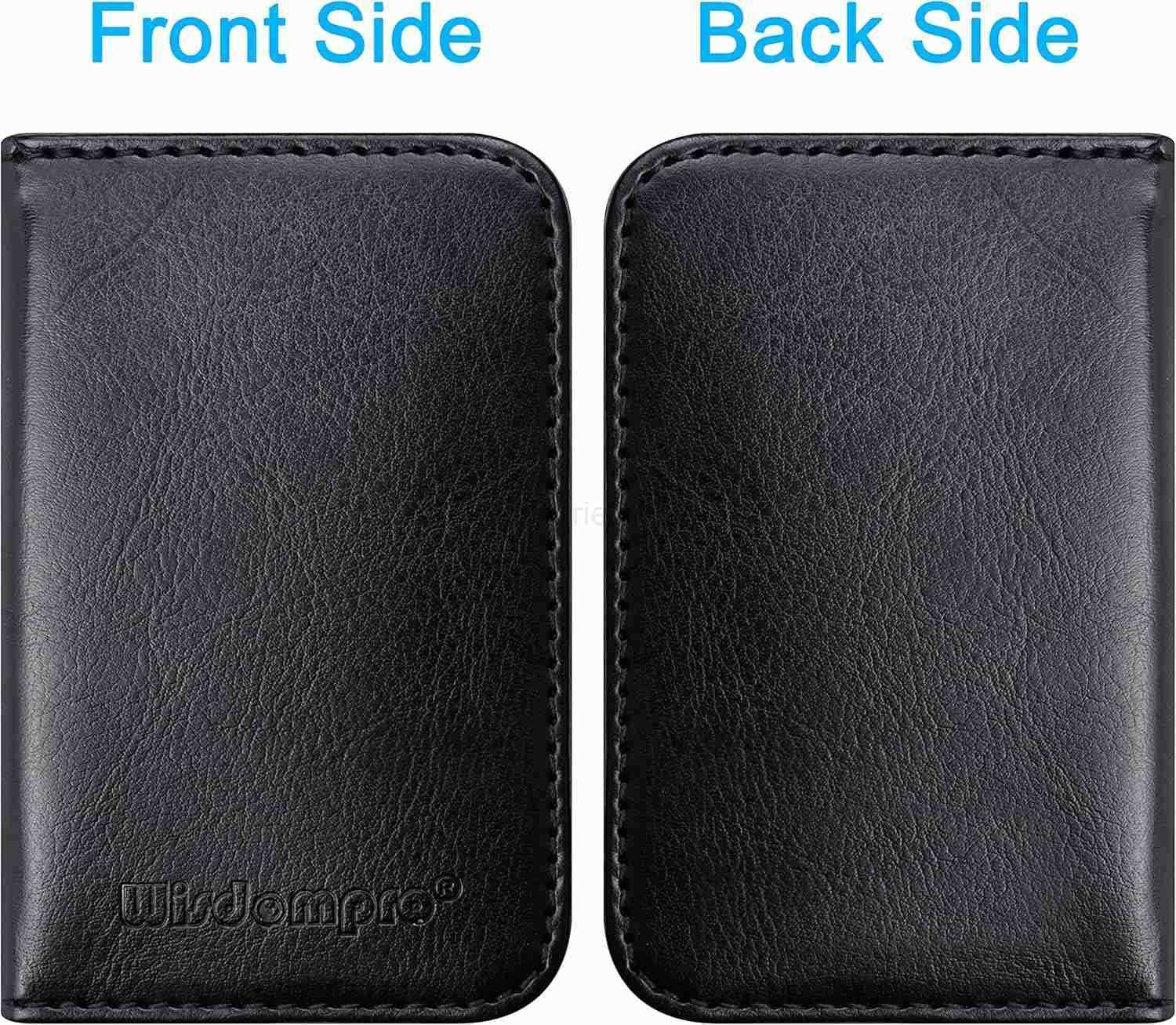 Business Card Holder 2Sided PU Leather Folio Name Card Holder Wallet Case with Magnetic Shut for Men and Women Ultra Slim and ThinZ250910