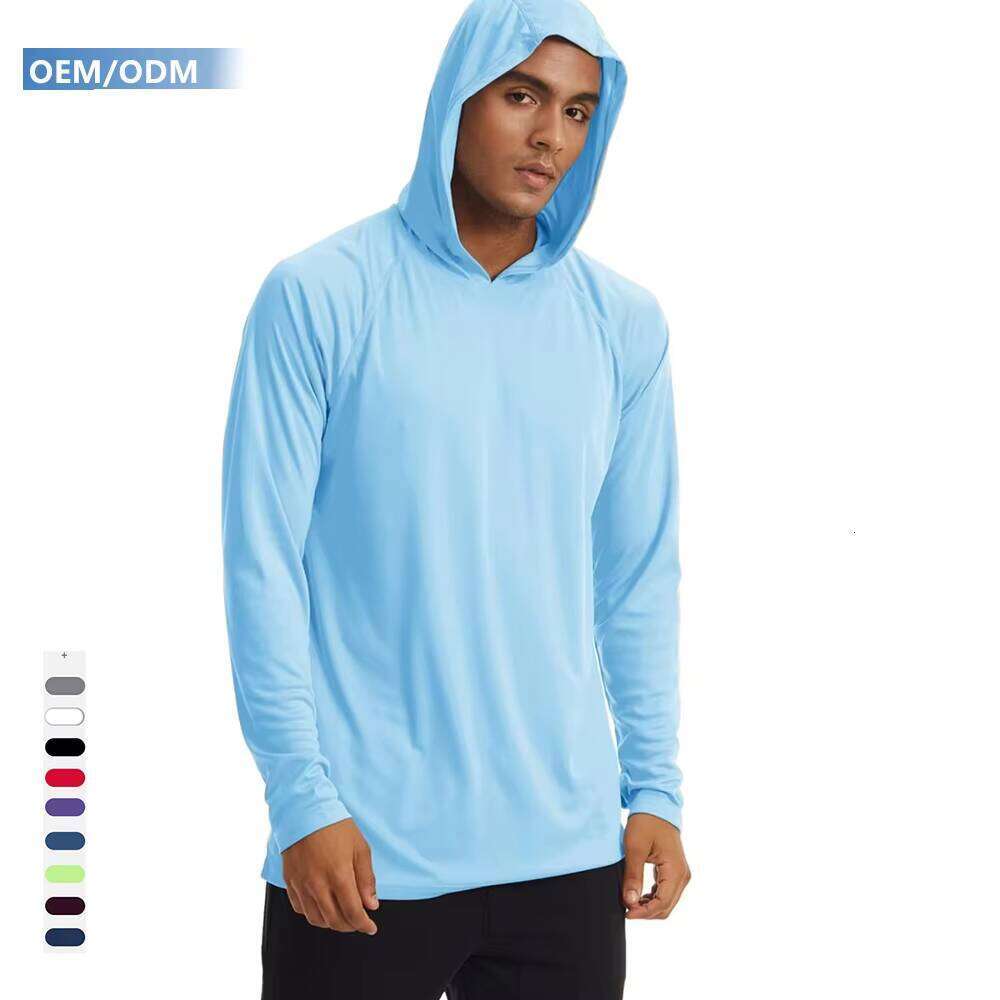 Summer Sun Protection Clothing UPF 50 + Surfing Outdoor Manufacturer Men's Long Sleeve Quick Dry Hoodie