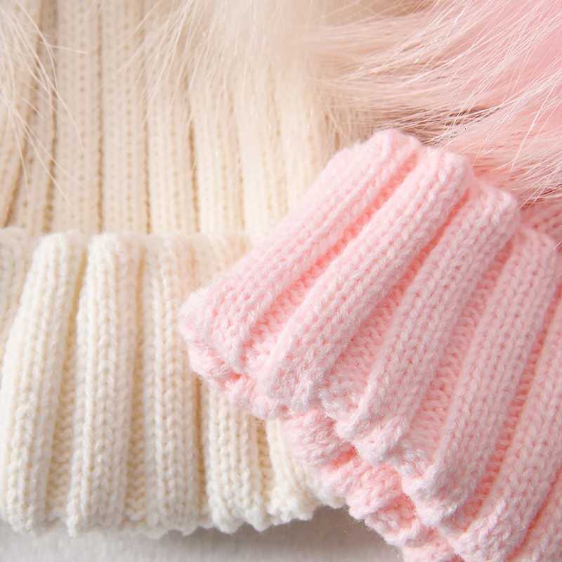 Winter Real Fur Ball Beanie Hat for Women Ladies Fluffy Double Natural Raccoon Fur Pom Skullies Beanie Hat With 2 Fur PompomXJ250910