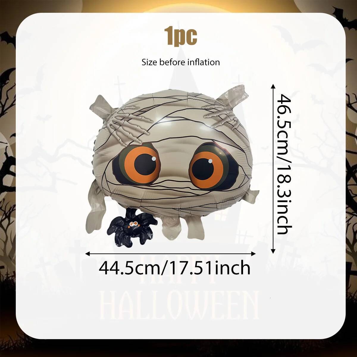 1/3 pcs mummy balloons, cute scary pumpkin, spider pattern, suitable for Halloween party, mummy, horror theme