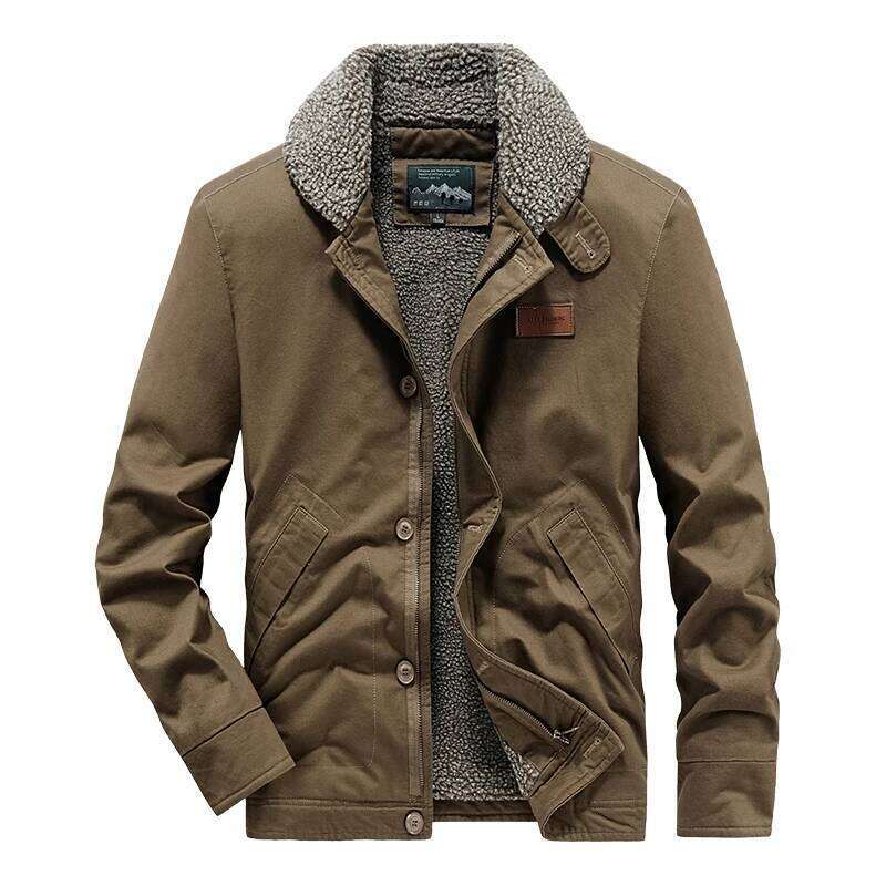 Winter Men's New Lamb Wool Jacket Retro Casual Tooling Clothes Windproof Cashmere Warm Padded Daily Fashion Coat