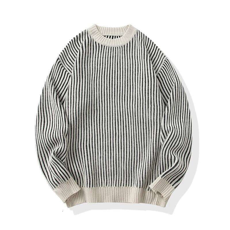 Designer Clothing 2025 Una Reta Autumn Winter New Men's Sweater Streetwear Vertical Stripe Knitted Pullover Casual Tops Long Sleeve Couple Sweate