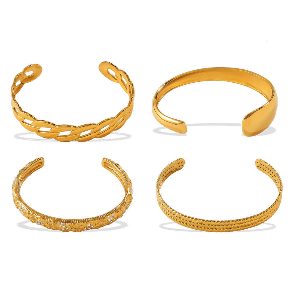 Fashion Bracelet High-End Hollow Stainless Steel Gold-Plated Light Jewelry Niche Personality