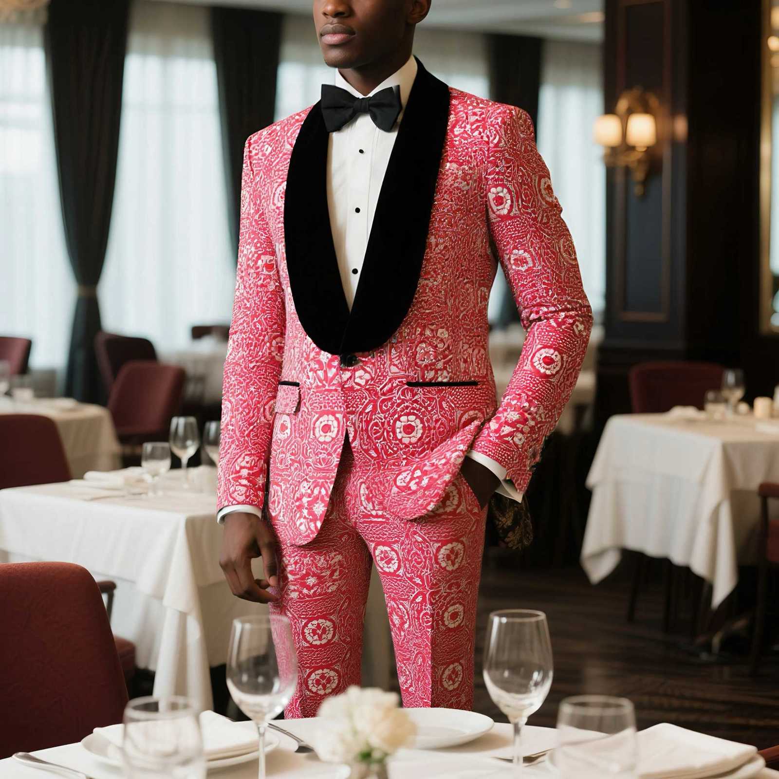 Mens Suits Tuxedo Suit Set Slim Fit 2 Piece Luxurious Party Dinner Jacket Pants W250910