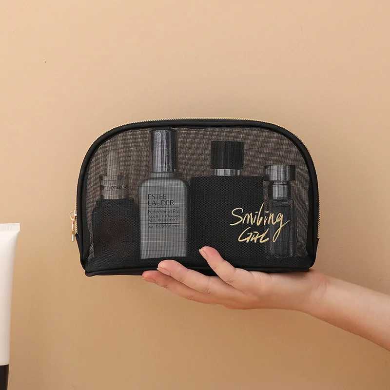 Mesh Cosmetic Bag Mesh Makeup Bags Black Mesh Zipper Pouch for Offices Travel Storage Bags Toiletry Bags Makeup Pouch 5 styleXJ250910