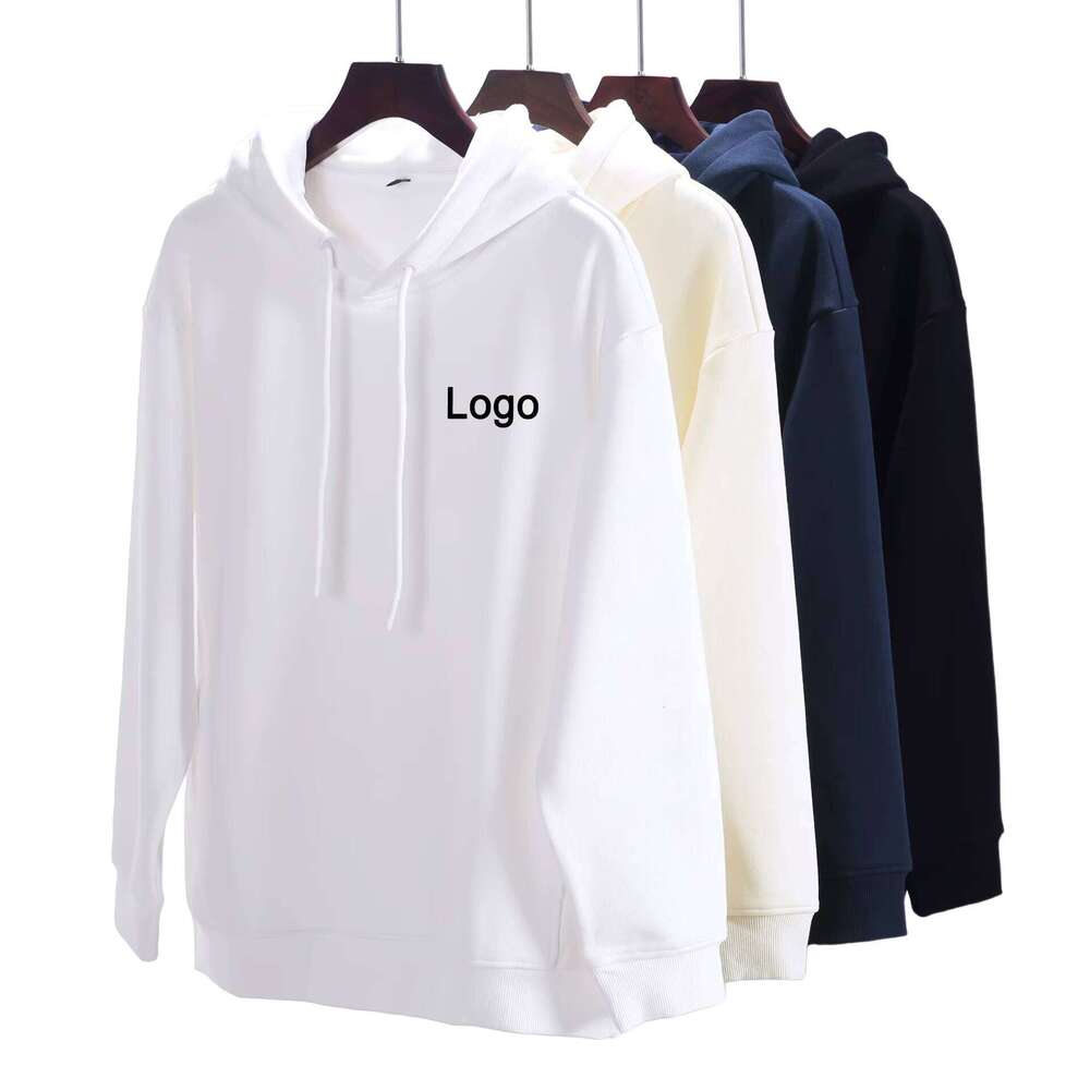 Unisex 600gsm Heavyweight Cotton/Polyester with Embroidered Logo, Men's Oversized Pullover Hoodie