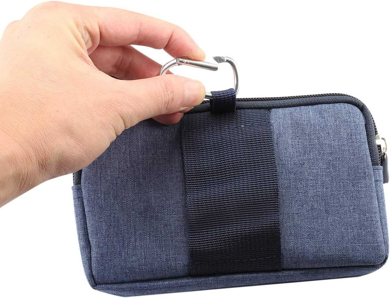Cell Phone Waist Bag Men Black Waterproof Cell Phone Holder 52Multifunction Smartphone Belt Clip Holster Nylon Small Outdoor Sport Case Slot Travel Wa