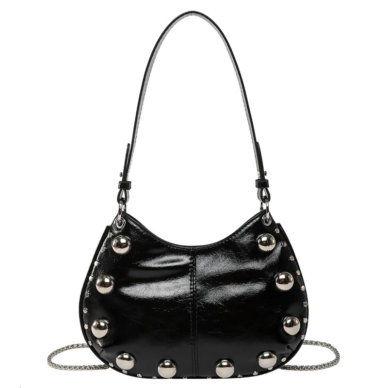 2025 autumn new handbag Korean style niche design versatile trend fashionable rivet bag women's shoulder bag designer bag