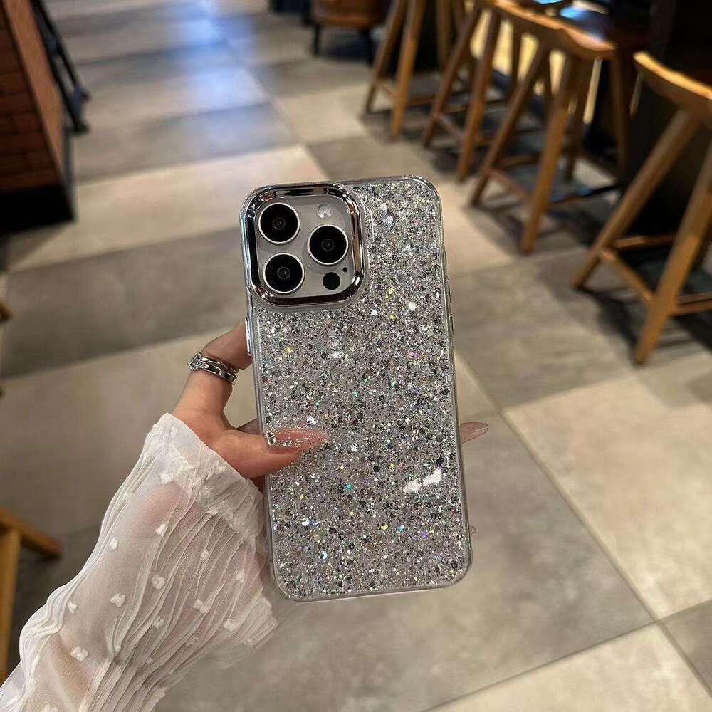 Korean Style Light Luxury Suitable for iPhone 17 New Phone Case Apple 15 Pro Max High-end Electroplated Glitter Sequins