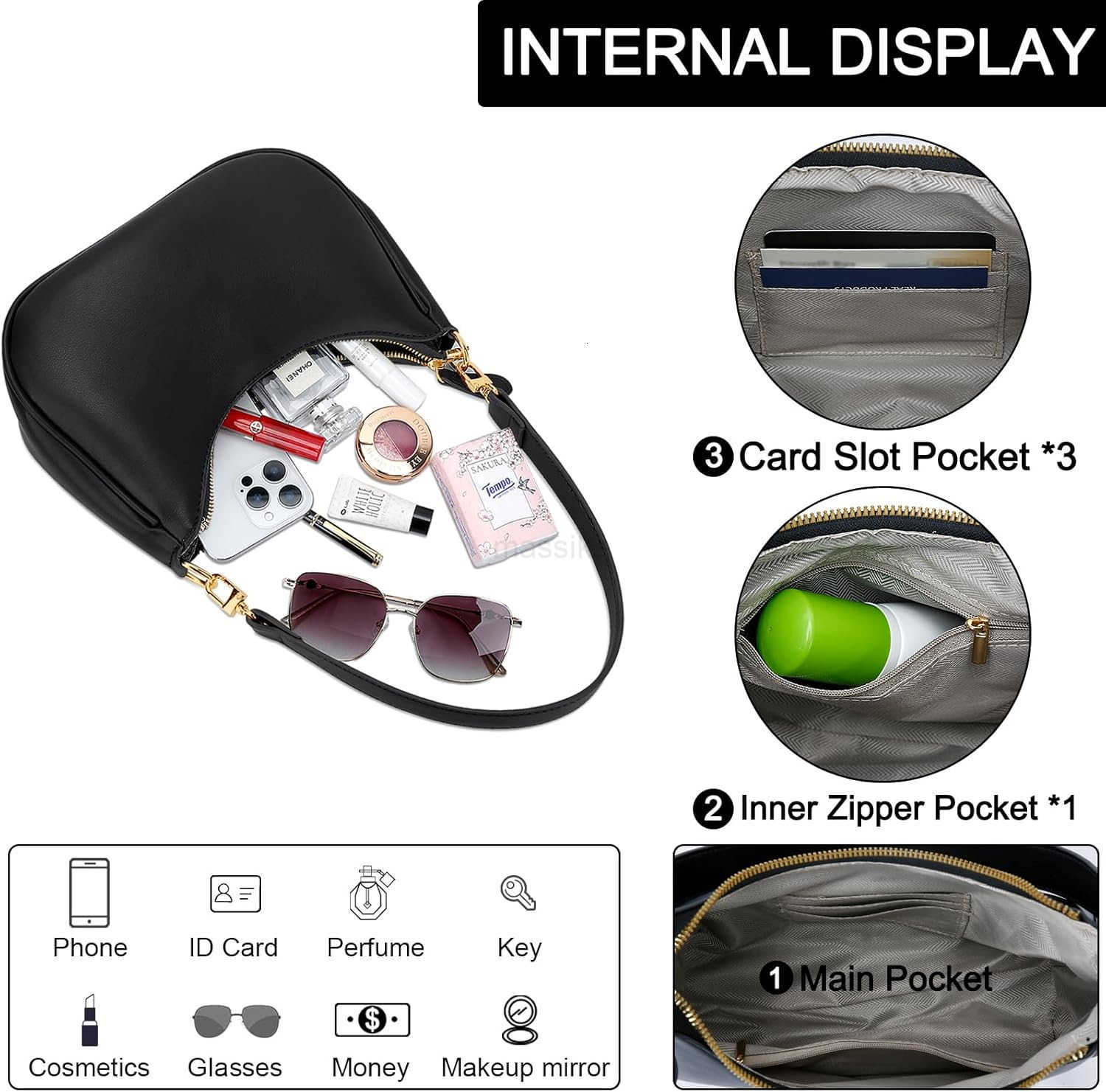 Shoulder Bag for Women Cute Hobo Purses and Handbags Retro Clutch Underarm Purse M250909