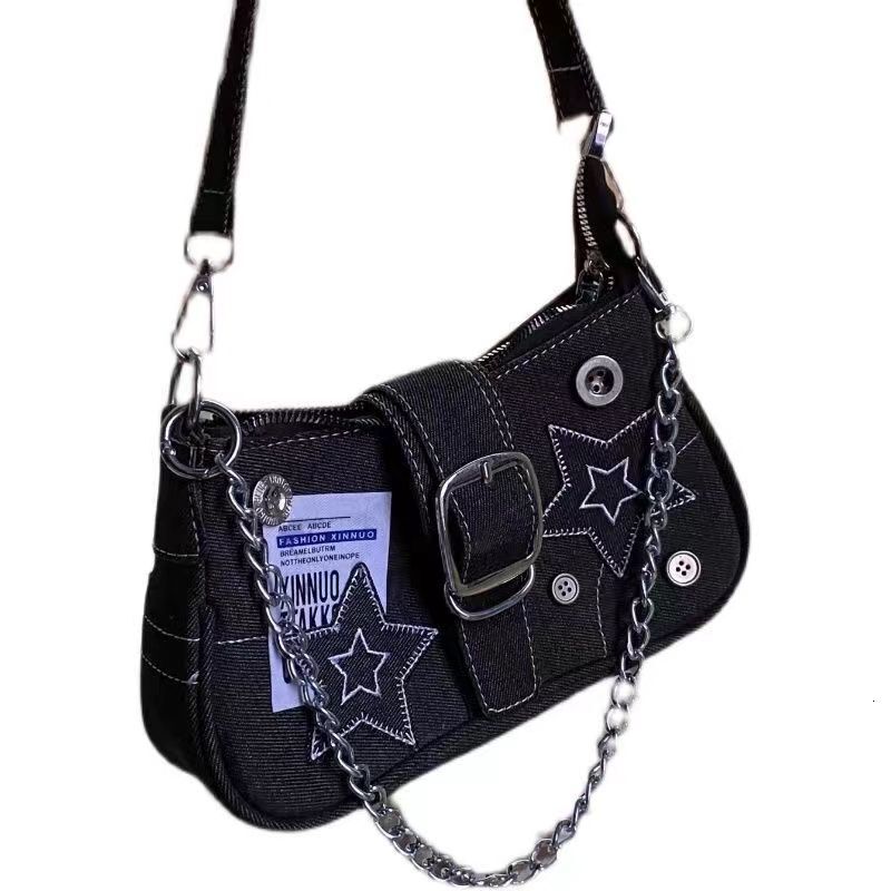 Luxury Bag Y K Millennium Star Denim Designer Bag Underarm Bag Fashion Trend Niche Design Crescent Bag Canvas Free Shipping Tote Bag Chain Bag