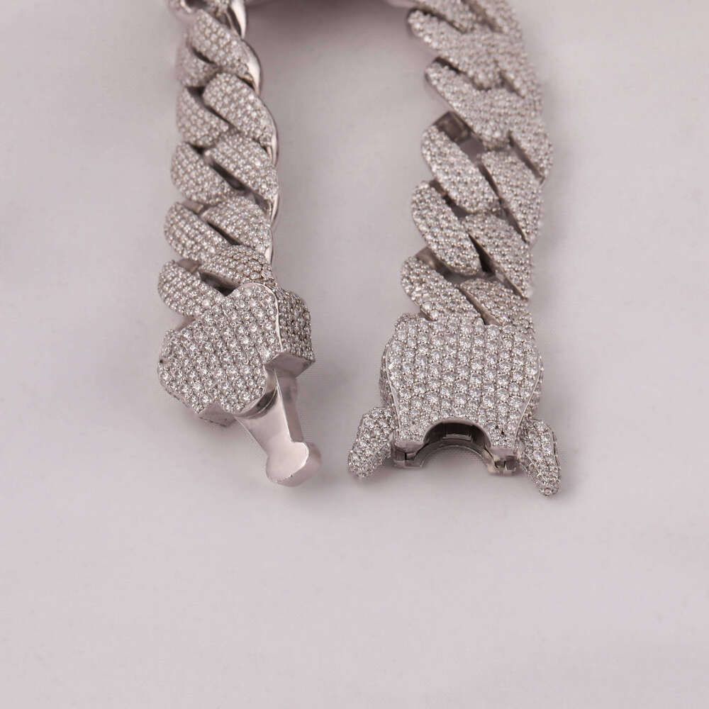 Sier Sterling Moissanite Dia Custom Hip Hop Full Iced Out Men's Fashion Bracelet