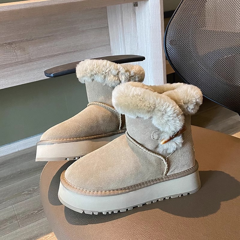 Free shipping Designer Boots Snow boots women in winter with plush thick sole for increased warmth fashionable cotton shoes