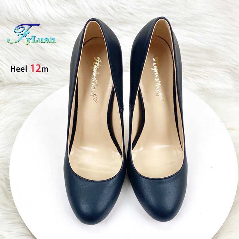 Ladies Pumps Spring Autumn New Ladies Office Work Black High Heels 10CM 12CM Stiletto PU Leather Women Round Toe Single Shoes W250910