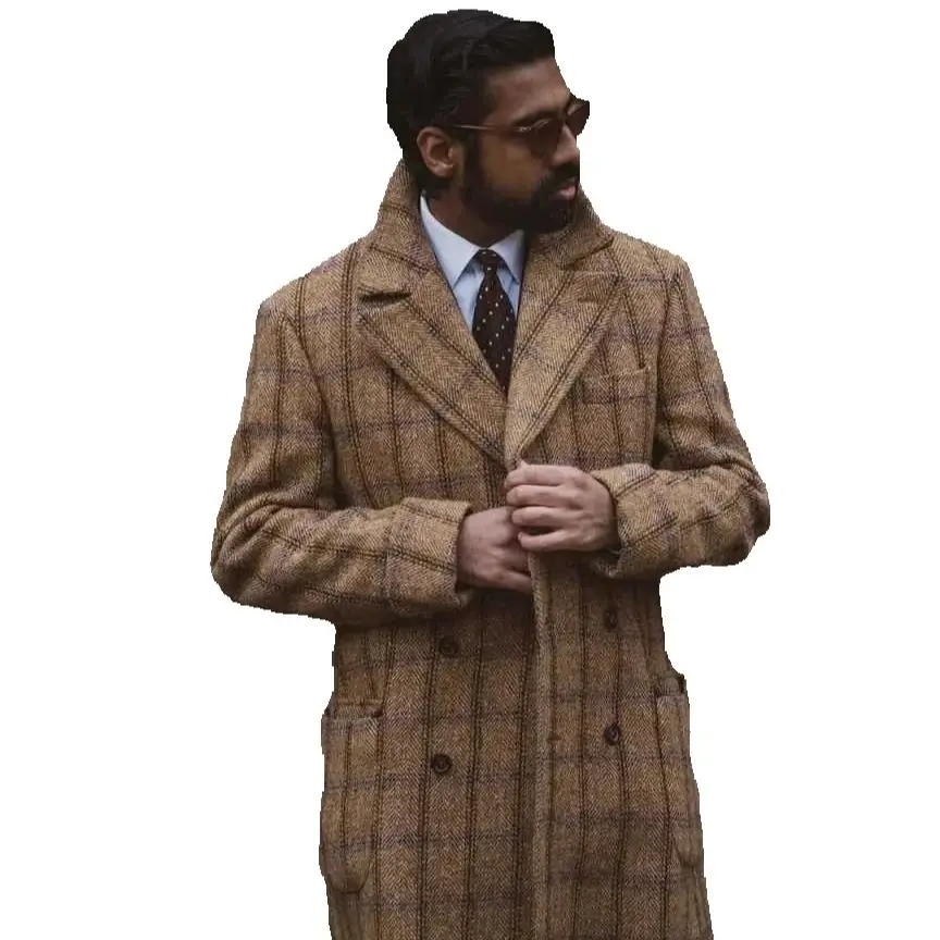 Classic Overcoat Men Suit Slim Fit Coat Tailor-Made Party Beads Grid Suits Groom Groomsman Formal Occasions Size Customized Hot Sale C1735