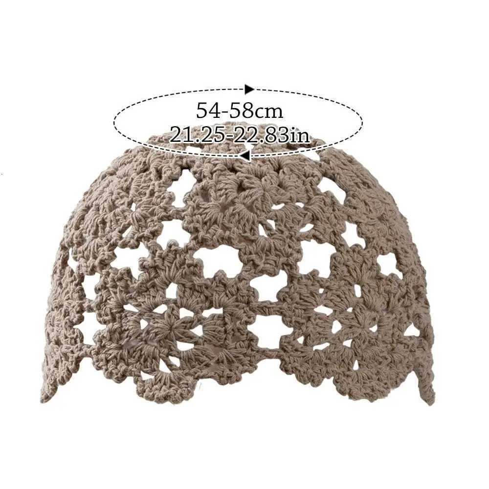 Breathab Hollowed Out Knitted Hat Flowers Casual Beret Summer Fashion Flowers Breathab Cotton Sklies Sun Visor Wen G250910