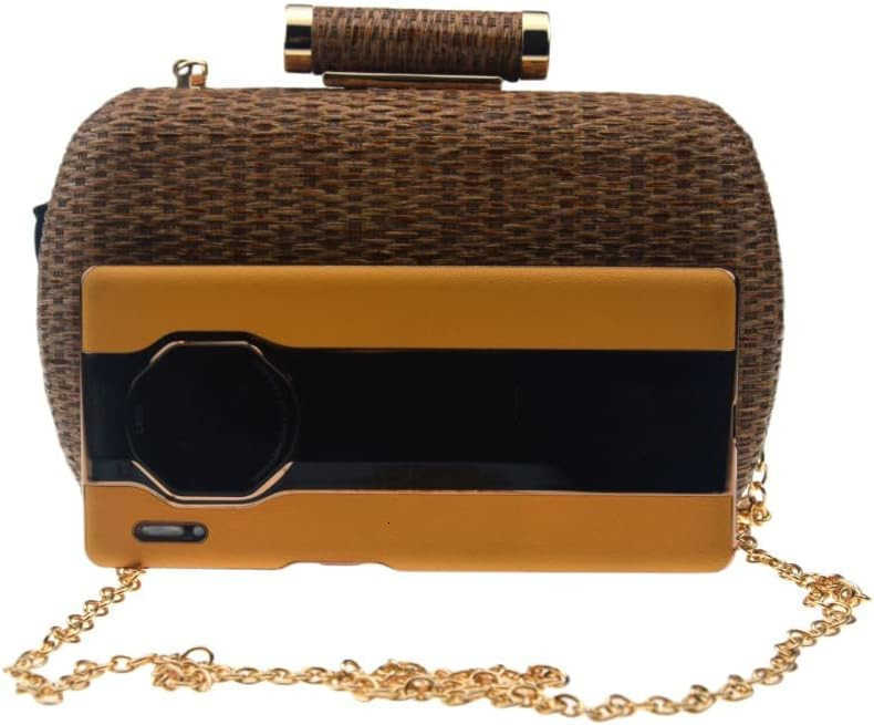Womens Handwoven Straw Evening Handbags Summer Wallet Clutch Bag Crossbody Mobile Phone Bag Z250910