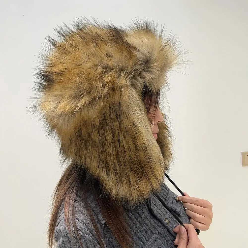 Fluffy Fur Russian Female Earfl C Faux Fur Winter Warm Hats For Women Men Y2K Ushanka Hat Russian Hat Beanies Bomber GorroXJ250910
