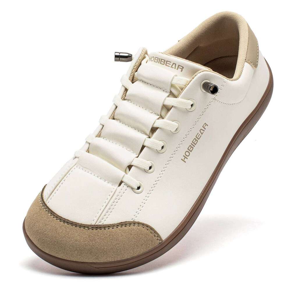 HOBIBEAR Unisex Barefoot Wide Toe Women Men Artificial Leather Minimalist Sneakers Adjustable Slip On Walking Shoes