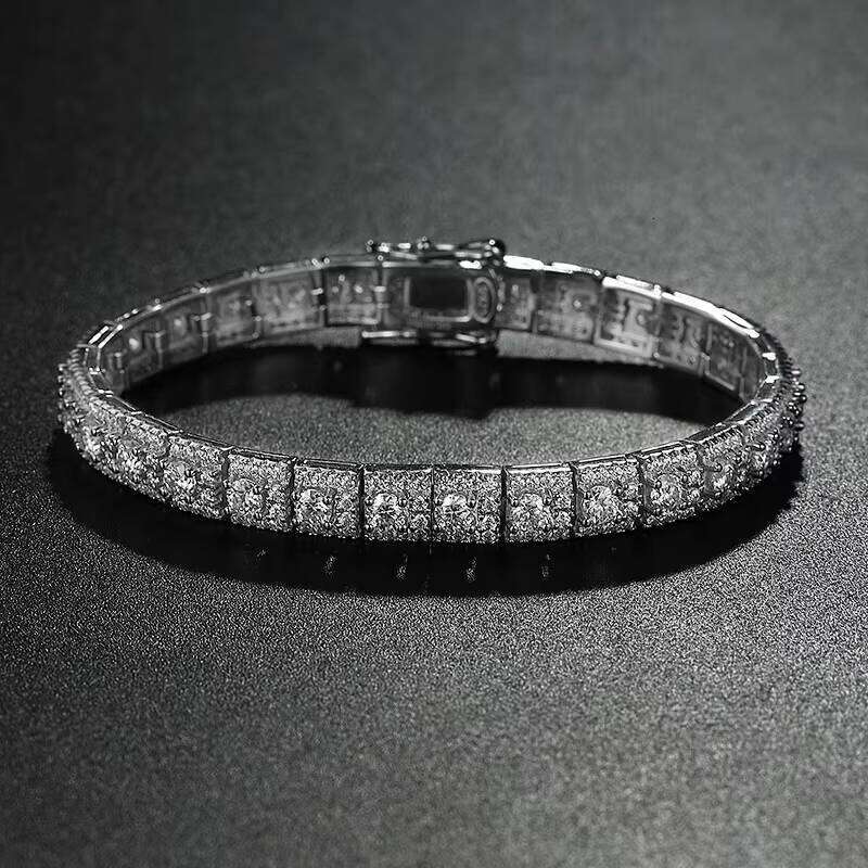 High Quality Sterling Sier Fine Jewelry Full Hip Hop Style Moissanite Tennis Bracelet for Women Man