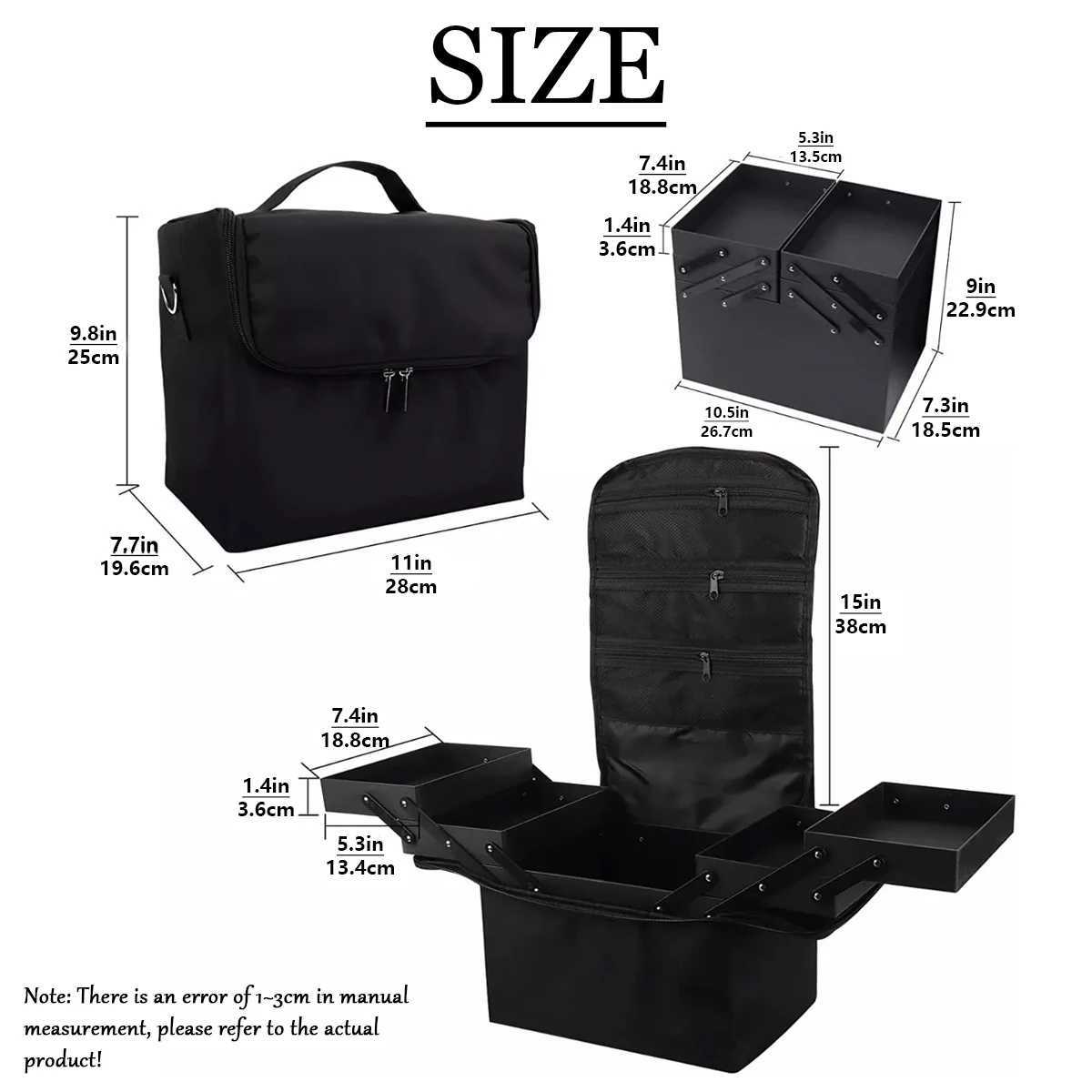 Folding Manicurist Toolbox Portable Cosmetic Bag Travel Makeup CaseXJ250910
