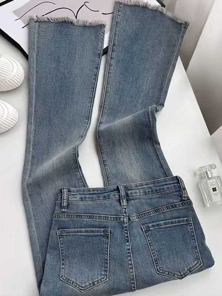 Korean Skinny High Waist Flare Jeans Women Streetwear Casual Stretch Denim Pants Spring Fall Vintage Kot Pantolon Slim Vaqueros Z250910