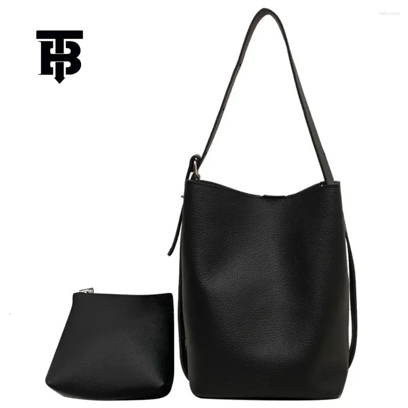 TB BHULAMTE Ladies' Vintage Bucket Bag 2025 Luxury Designer Bag Commuter Shoulder Messenger Luxury Bag Belt Handbag And Mini Wallet Multi-functio