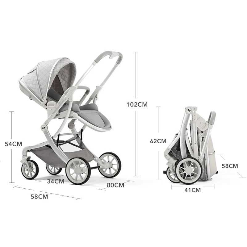 Baby Stroller Can be Sitting and Lying Down Twoway Push Lightweight Onebutton Folding High Landscape Baby Newborn Stroller W250910