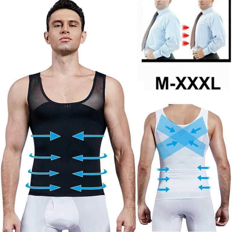 Men Shapewear Chest Compression Shirt to Hide Gynecomastia Moobs Slimming Body Shaper Vest Abdomen Chest Slim Shirt Men Corset W250910