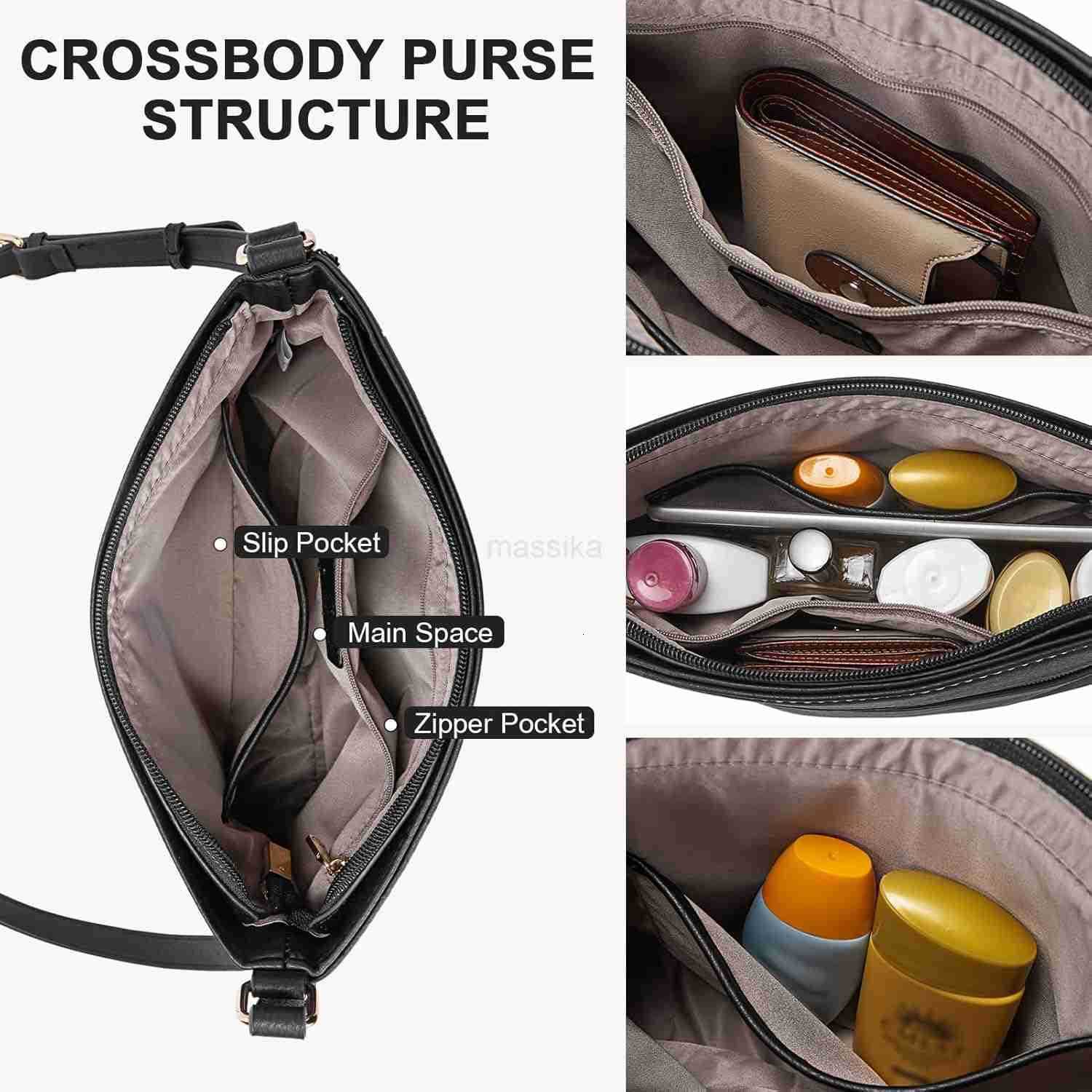 Crossbody Purses for Women Medium Shoulder Bag Quilted Handbags with Zipper Pocket M250910